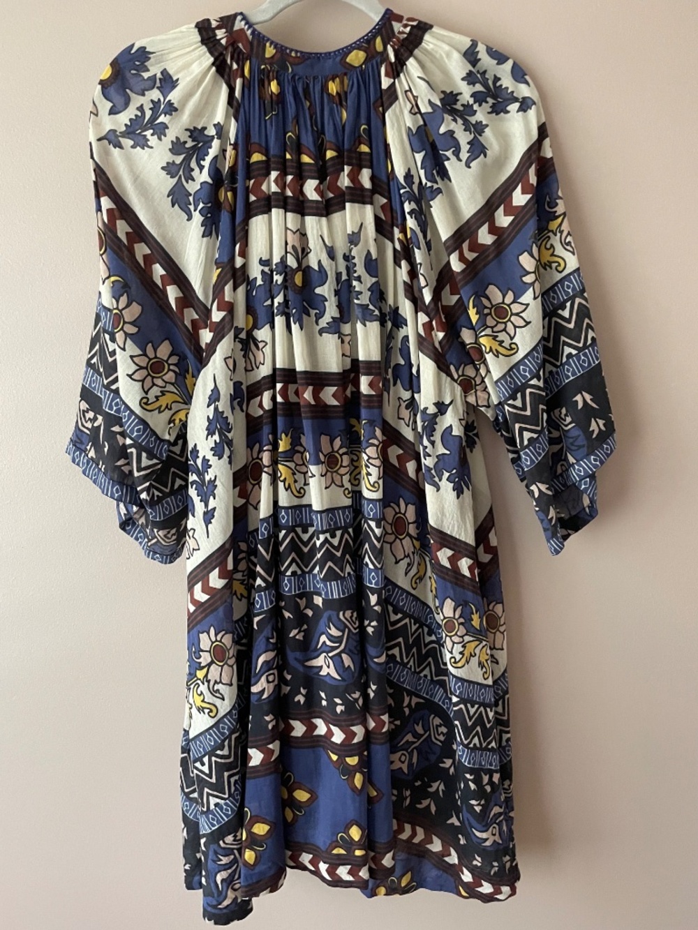 Carolina K Amala Dress Blue Print Organic Gauzy Cotton size S NWT - Picture 7 of 9